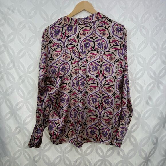 Levete Room Silk Blend Long Sleeve Blouse Size M - Picture 5 of 8